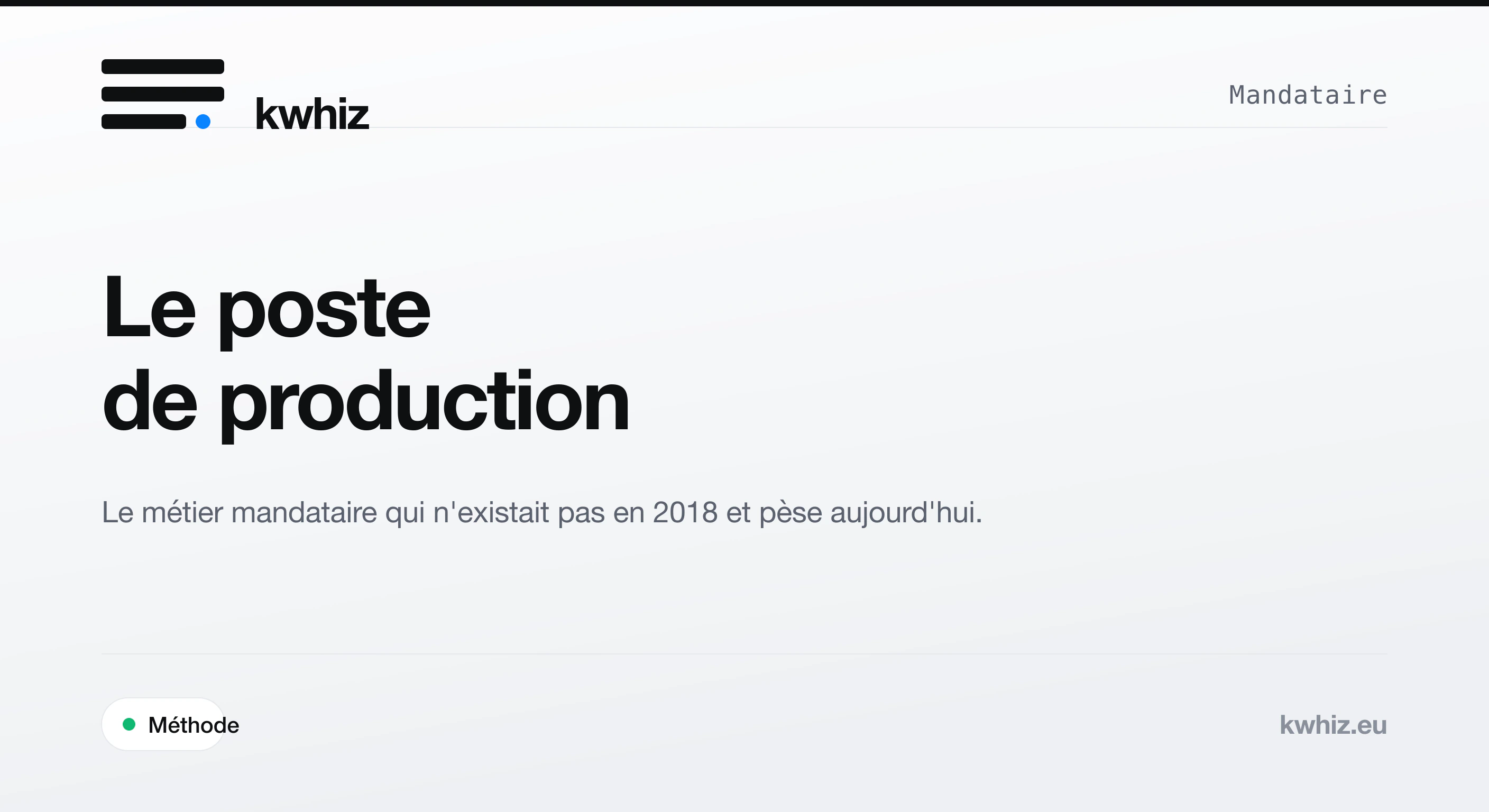 Couverture Kwhiz : le poste de production mandataire, métier émergent de la filière CEE.